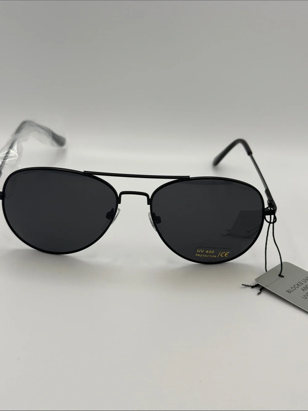 Classic Black Aviator Sunglasses - Dark Lenses